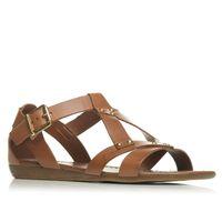 Moda in Pelle Neri Tan Flat Day Sandals