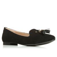 Moda in Pelle Fillies Black Flat Day Shoes