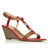 Moda in Pelle Pandamonia Red Wedged Day Sandals