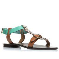 Moda in Pelle Nadalini Green Flat Day Sandals