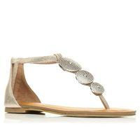 Moda in Pelle Nicton Champagne Flat Day Sandals