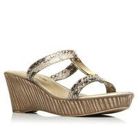 Moda in Pelle Pilling Taupe Wedged Day Sandals