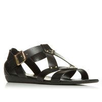 Moda in Pelle Neri Black Flat Day Sandals