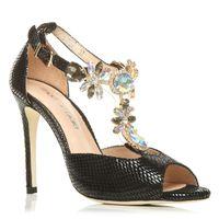 Moda in Pelle Luxer Black Heeled Glitz/Glam Sandals