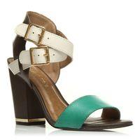 moda in pelle mention green heeled day sandals