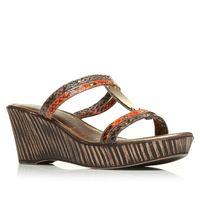 Moda in Pelle Pilling Orange Wedged Day Sandals