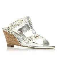 Moda in Pelle Waynes Silver Wedged Day Sandals