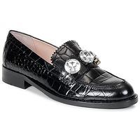 moschino cheap chic stones womens loafers casual shoes in black