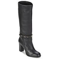 moschino cheap chic stud womens high boots in black