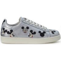 Moa - Master Of Arts MoA Mickey Mouse silver leather sneaker women\'s Shoes (Trainers) in Silver