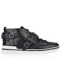 moschino logo mid top trainers