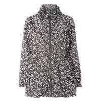 monochrome floral print rain mac blackwhite