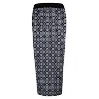 MONO TILE FLOCKED MIDI SKIRT