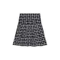 Monochrome Check Pattern Mini Skirt