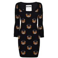 moschino knitted bear dress