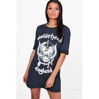 Motorhead Acid Wash T-Shirt Dress - black