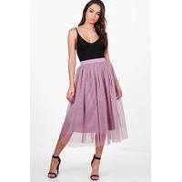 Montana Knee Length Full Tulle Midi Skirt - lilac