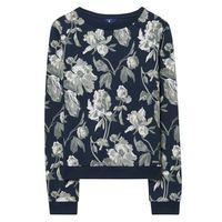 monchrome flower crewneck sweatshirt marine