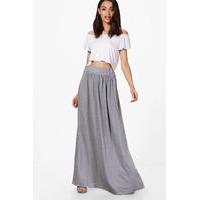 Monochrome Floor Sweeping Maxi Skirt - black