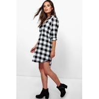 Monochrome Check Shirt Dress - multi