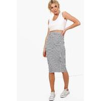 Monochrome Stripe Midi Skirt - multi