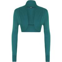 mona long sleeve shrug teal