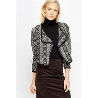 Mono Printed Cropped Blazer