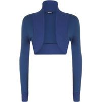 mona long sleeve shrug electric blue