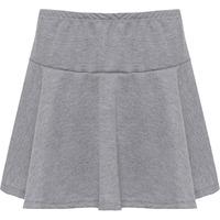 morgana plain short flared mini skirt light grey