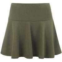 morgana plain short flared mini skirt khaki