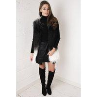 Monochrome Shaggy Fur Gilet