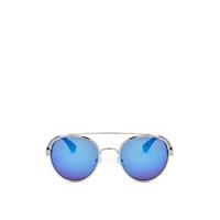 Monica Blue Tint Mirrored Silver Frame Sunglasses