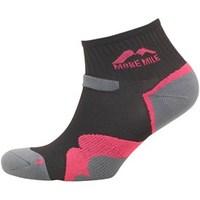 More Mile Womens Oregon Trail Cushioned Running Socks Black/Pink