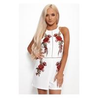Molly Black Embroidered Playsuit