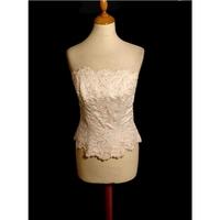 Mori Lee Designer, size 14, white beaded corset bodice with scallop edge Mori Lee - White - Dress / gown