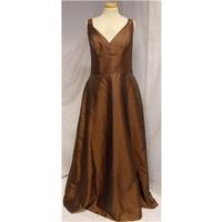 Mori Lee by Madeline Gardner size 20 sleeveless gold brown bridesmaid/prom/evening dress