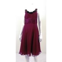 monsoon size 10 womens plum evening dress with black sequin detailing  ...