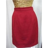 Monsoon 1990s slubbed silk skirt Monsoon - Size: 14 - Red - Knee length skirt