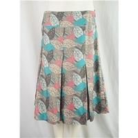 Monsoon, Brown/Blue/Pink, Silk Skirt, Size 12