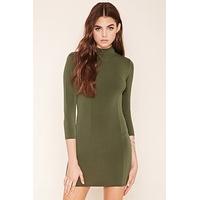 mock neck mini dress