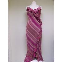 monsoon pink striped long silk dress size 10 monsoon size 10 pink full ...