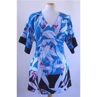 Monsoon size 8 light blue patterned shirt dress