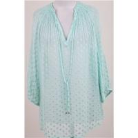 Monsoon, size 18 aqua & silver spotty blouse