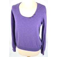 Moda (George) Size: 14 (37 bust) Light Purple Casual/Stylish 100% Cashmere Jumper With Button Decoration