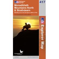 Monadhliath Mountains North & Strathdearn - OS Explorer Active Map Sheet Number 417