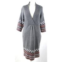 monsoon small size grey patterned sweater dress