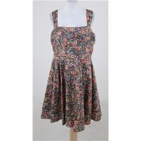 Monsoon Fusion, size M/L green, pink & yellow floral patterned dress