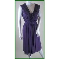 Monsoon - size 12 - Purple - Sleeveless Ruffled Dress
