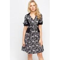 Mono Printed Wrap Dress