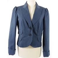 monsoon fusion size 12 airforce blue pinstripe summer blazer jacket